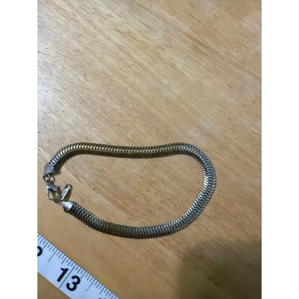 Mixed  Tone Mesh Chain Bracelet Woven Link  Lobster Clasp Jewelry Gift Minimlist